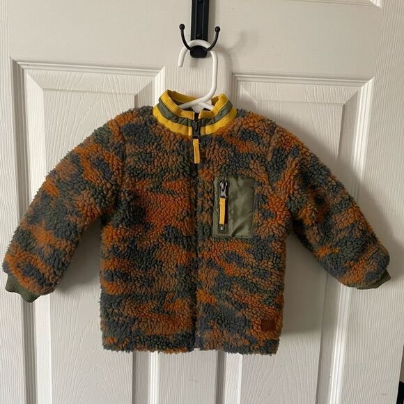 Seven For All Mankind Jacket Size 18 Months Fleece Sherpa Camouflage Boys Coat - Picture 1 of 7